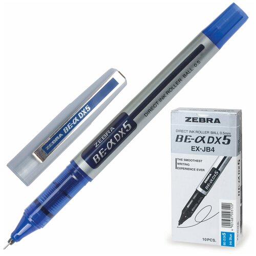 Ручка роллер Zebra Zeb-Roller BE& DX5 (16072Z) серебристый d=0.5мм син. черн. одноразовая ручка игловидный пиш. наконечник линия 0.3мм