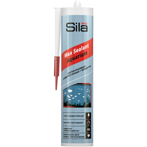 Герметик Sila PRO Max Sealant Aquarium силиконовый для аквариумов 290 мл. черный 1 шт. герметик силиконовый аквариумный sila pro max sealant черный 290 мл