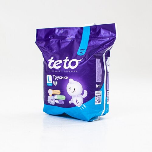 Те-То Ультратонкие подгузники-трусики для детей L (9-14 кг) 22 шт. х 2 упаковки.