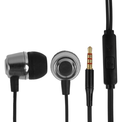 Наушники Smartbuy Model V вакуумные микрофон 93дБ 16Ом 35мм 11м пакет черно-серые 394₽