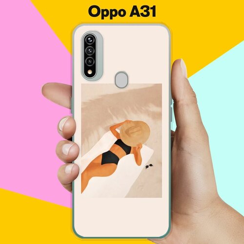 Силиконовый чехол на OPPO A31 Девушка на пляже / для Оппо А31