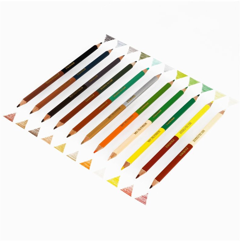 Цветные карандаши для школы 24 цвета, двусторонние трехгранные / Набор цветных карандашей для рисования школьный Гамма "Мультики"