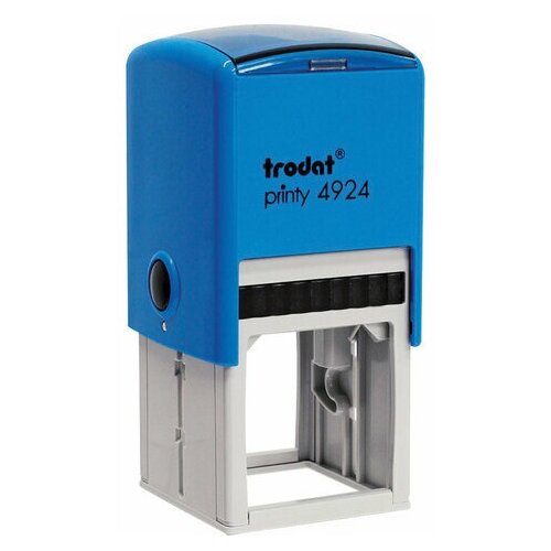 фото Оснастка для печати (d=40 мм) и штампа (40х40 мм), синий, trodat 4924, крышка, подушка в комплекте, 52902, 1 шт.