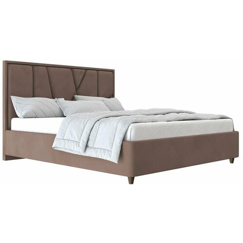 Кровать Beautyson Helga велюр Formula 225 коричневый (с основанием) 4915