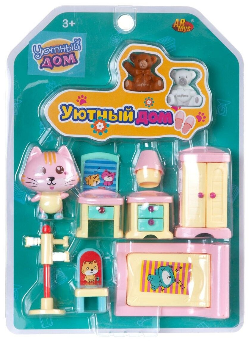 Игровой набор ABtoys Уютный дом Набор мини-мебели. Спальня