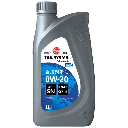 Takayama TAKAYAMA SAE 0W-20, ILSAC GF-5, API SN пластик, 12X1L