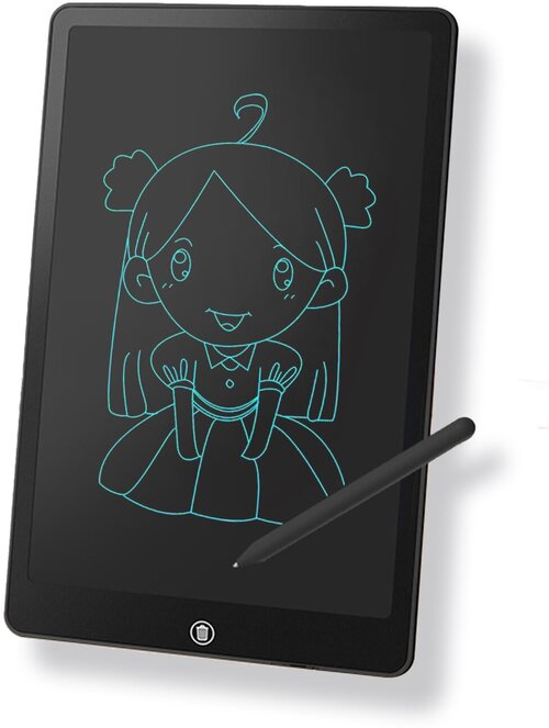 Детский планшет для рисования 16 дюймов / Электронный графический цветной планшет для рисования / Чернила: монохром. Цвет: черный