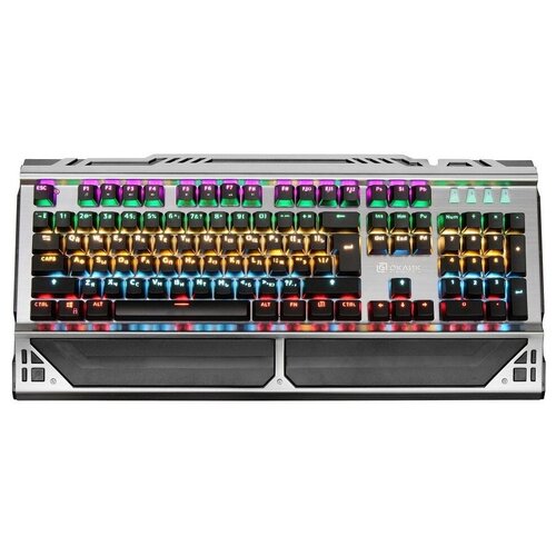 Клавиатура Оклик 980G HUMMER механическая черный USB for gamer LED подставка для запястий 335900₽