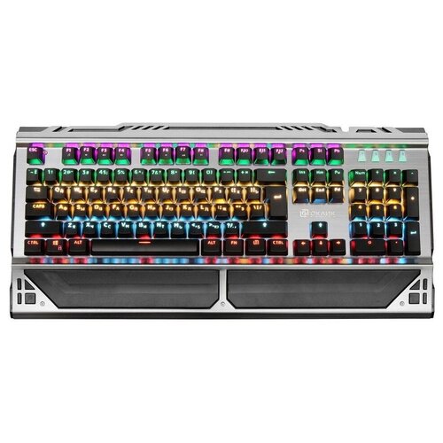 Клавиатура Оклик 980G HUMMER механическая черный USB for gamer LED (подставка для запястий)