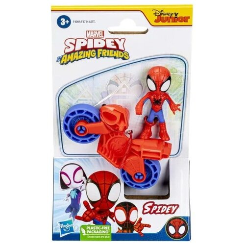 Фигурка Hasbro Spider-Man с мотоциклом Spidey Amazing Friends F4001