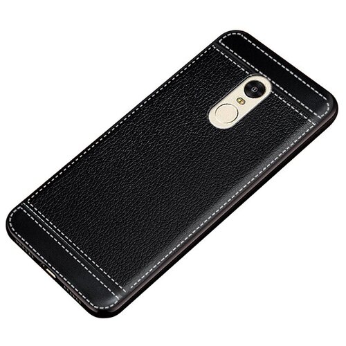 фото Чехол mypads для meizu m6s из качественного износостойкого силикона с декоративным дизайном под кожу с тиснением черный