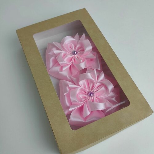 Банты 2 шт, ручной работы, цвет розовый