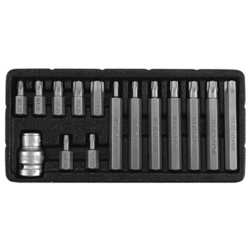 Набор бит Yato 1/2 TORX 15 предметов Т20-Т55 YT-0417 90123738 биты yato ribe м5 м14 переходник 1 2 8 штук aisi s2