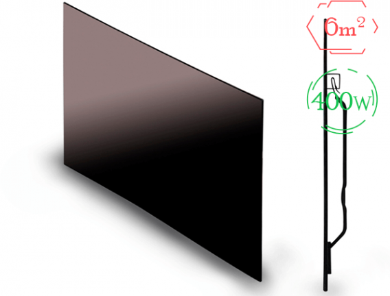 Инфракрасный обогреватель Теплофон эргн 0,4 Glassar , Цвет Чёрный