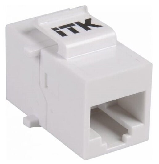 Адаптер проходной кат.5е UTP тип RJ45-RJ45 (8P8C) бел. ITK, IEK CS70-1C5EU (1 шт.)