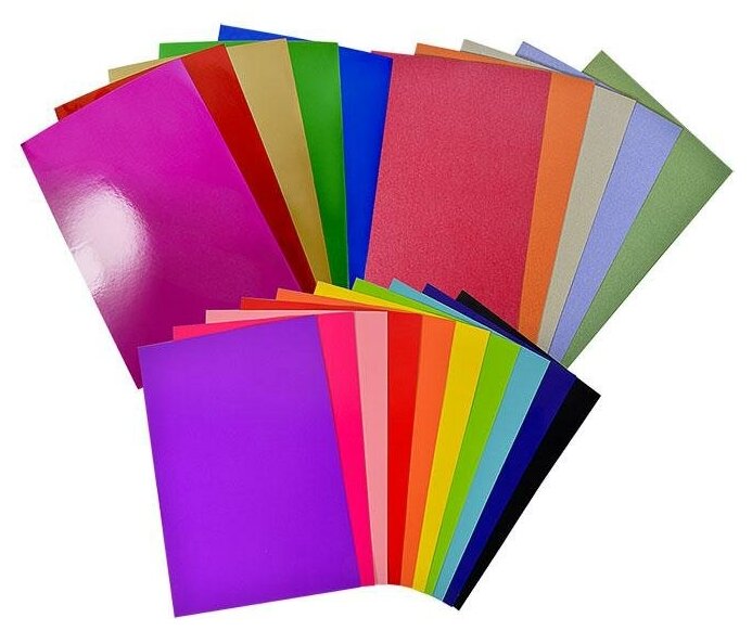 Картон цветной Каляка-Маляка НККМ20 микс А4 набор 20 цветов 20 листов - фотография № 10