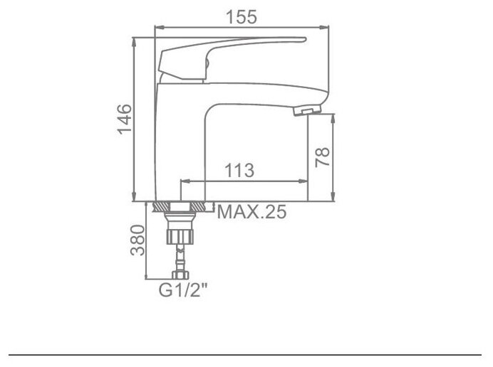 Смеситель для раковины Ledeme L1055B-25 - фото №4