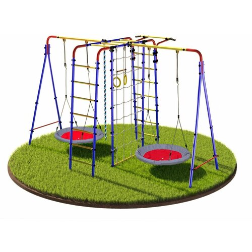 Детский спортивный комплекс для улицы, игровая уличная площадка для детей, для сада и дачи с двумя качелями