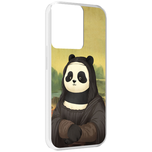 Чехол MyPads панда монализа для OPPO Reno 8 задняя-панель-накладка-бампер