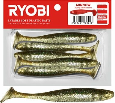 Мягкая силиконовая приманка риппер Ryobi MINNOW (93mm), CN006 (swamp bird), ( упк. 5 шт.)