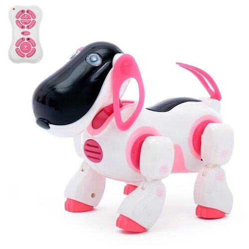 фото Zhorya робот-собака «киберпёс ки-ки», радиоуправляемый, интерактивный, русское озвучивание, световые эффекты, цвет розовый