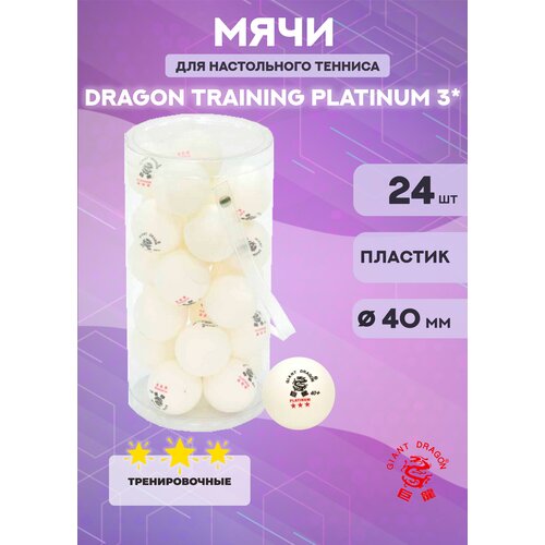 Мячи Dragon Training Platinum 3* (24 шт, белые)