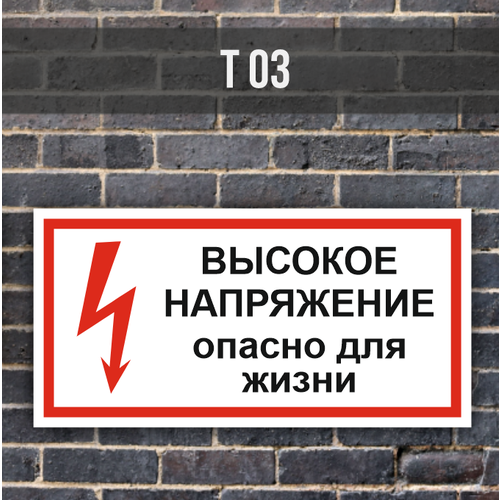 Табличка на дверь Т03 Высокое напряжение Опасно для жизни