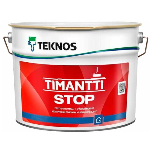 Грунтовка изоляционная TEKNOS Timantti Stop, 2.7 л краска акриловая teknos timantti 20 полуматовая белый 9 л 14 кг