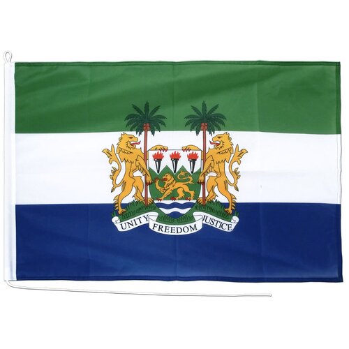 Флаг Сьерра-Леоне с гербом на яхту или катер 40х60 см