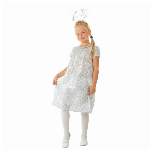 фото Карнавальный костюм "снежинка", платье, ободок, р-р 60, рост 116 см mikimarket