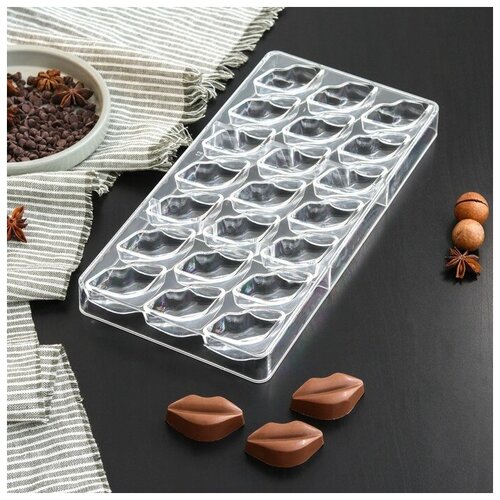 Форма для шоколада и конфет KONFINETTA «Губки», 28×14 см , 21 ячейка, ячейка 4,8×2,5×1,8 см