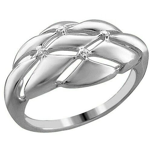 фото Эстет кольцо с 4 фианитами из серебра 01к1513245, размер 18