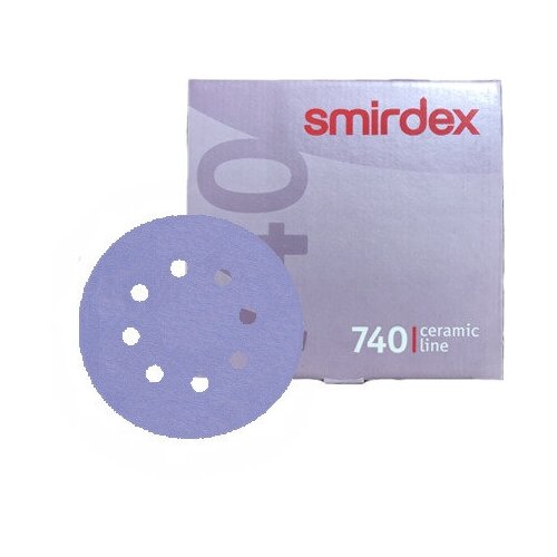 Абразивные круги Smirdex 740 Ceramic 8 отверстий Р80 125мм (упаковка 100шт.)