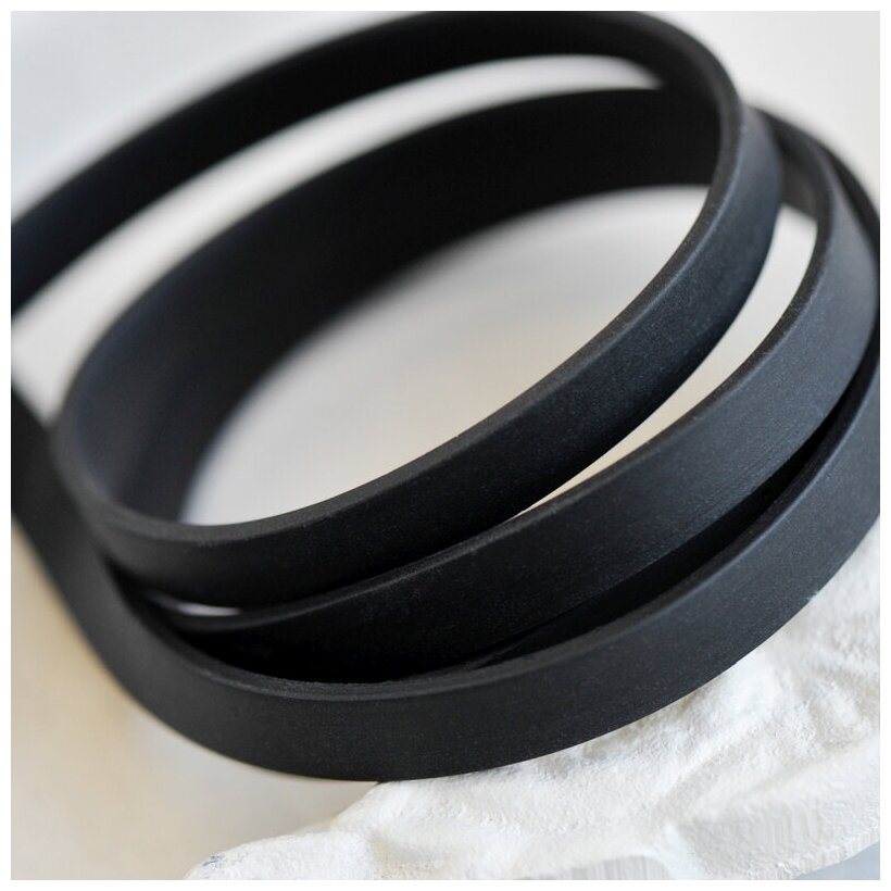 Шнур каучуковый резиновый 8х2 мм 5 метров плоский, для рукоделия / браслетов, черный