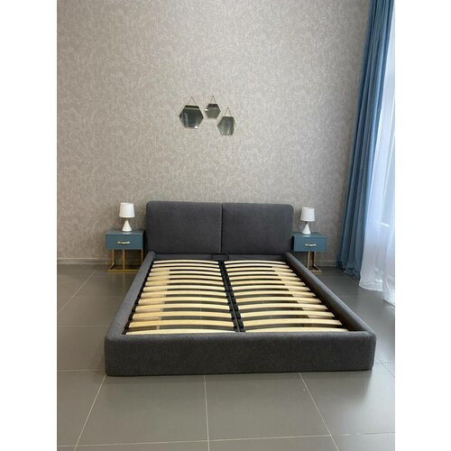 VIERO Кровать Barny мягкое изголовье с размером спального места 140х200 с ортопедическим основанием и подъемным механизмом