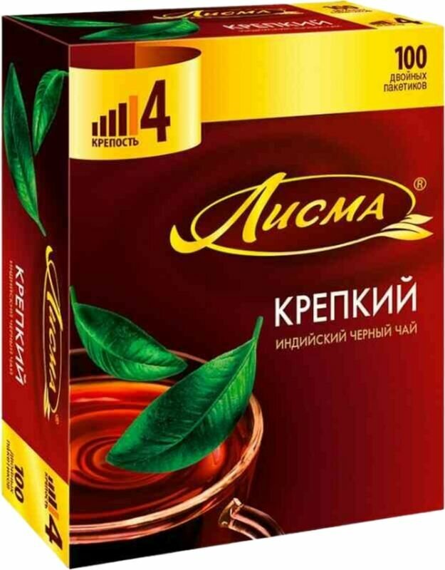 Чай черный Лисма "Крепкий" индийский, 100 пакетиков - фото №5
