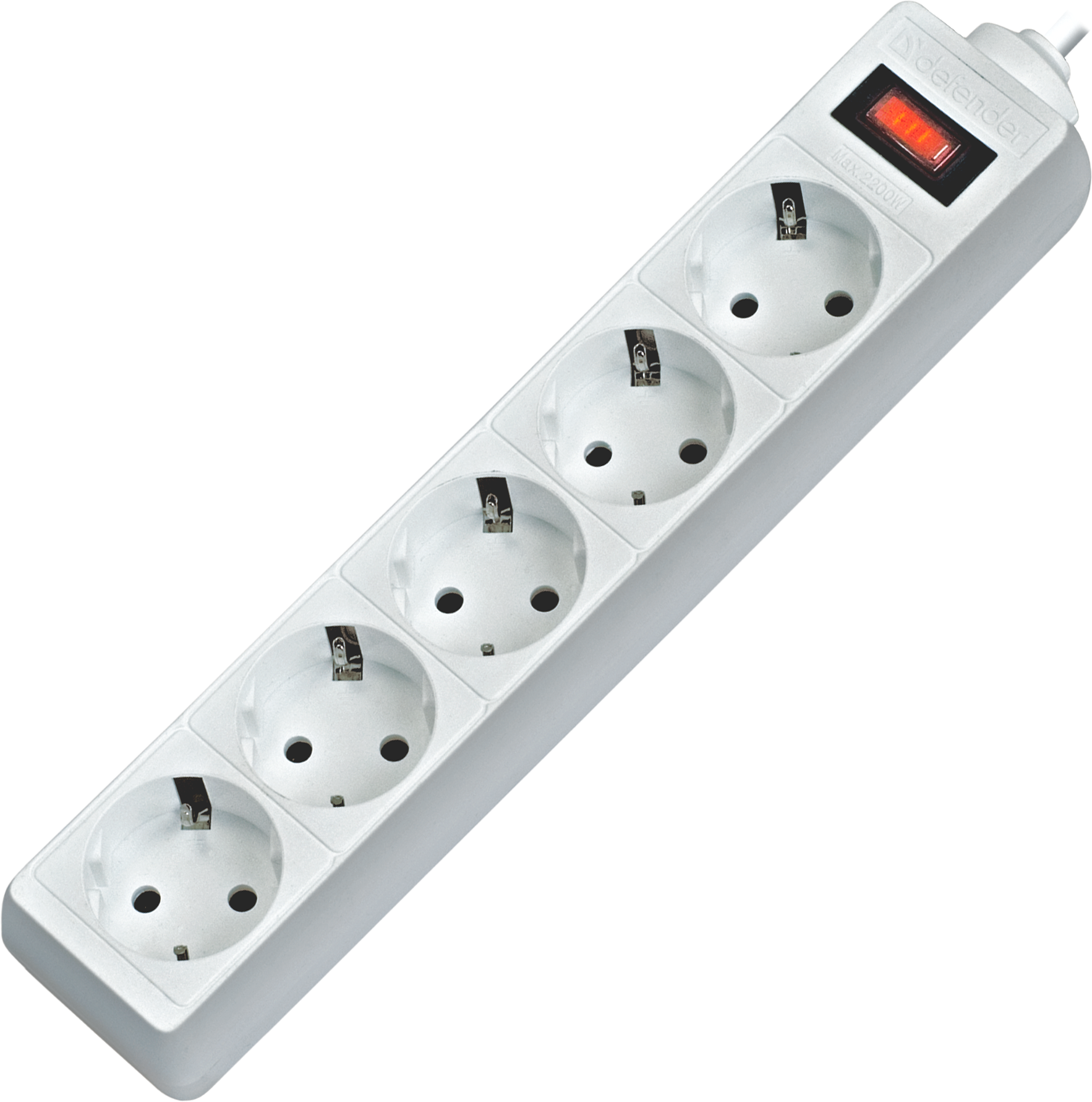 Сетевой фильтр Defender Surge protector ES (5 розеток евр.) 3 m, white (упаков. коробка) - фотография № 2