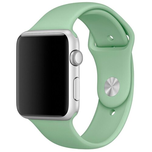фото Силиконовый ремешок для apple watch 42мм, 44 мм / ремешок на смарт часы apple watch 1, 2, 3, 4, 5, 6 и apple watch se / спортивный браслет для умных часов эпл вотч с застежкой (green s) pastila