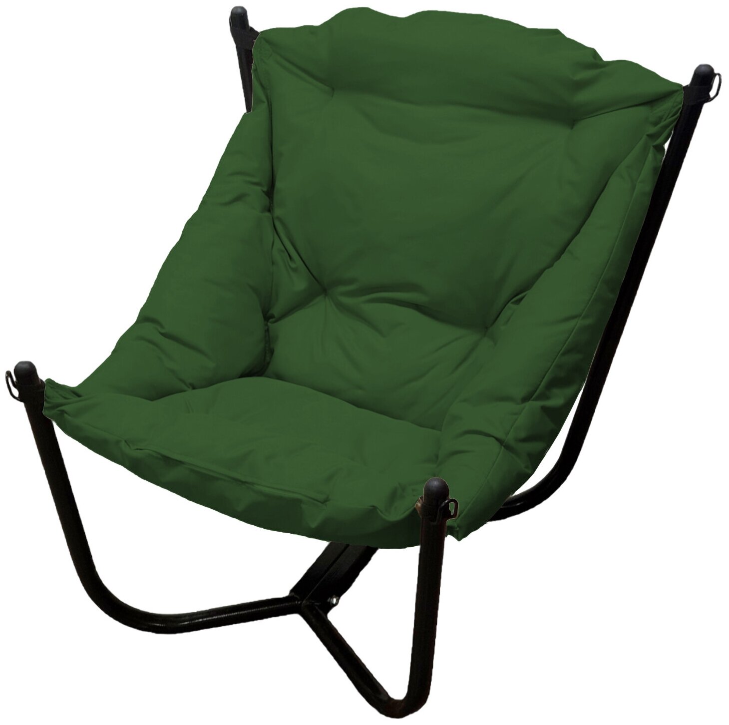 Кресло черное M-Group Чил 12360404, зеленая подушка - фотография № 1