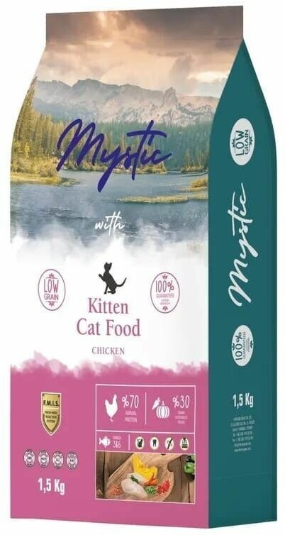 Mystic Kitten Cat Food Chicken 1,5 кг сухой корм для котят с курицей