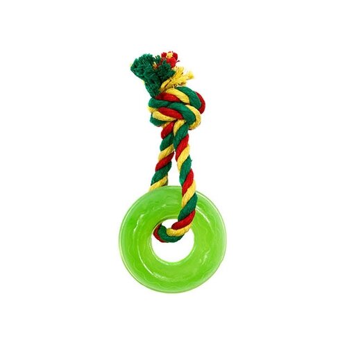 фото Dental knot кольцо мини с канатом, резина 2,3 см х 6,9 см, зеленое d11-3967-gr, 0,700 кг, 43860 (2 шт)