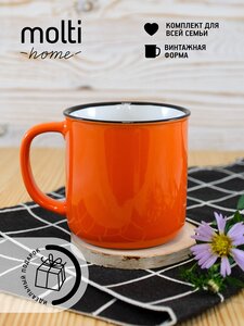 Фото Кружка Dacha для чая кофе винтажная, фаянс, 250мл