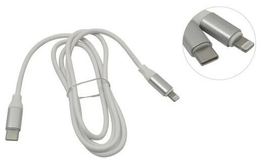 Кабель HARPER , USB Type-C (m), Lightning (m), 1.0м, белый - фото №4