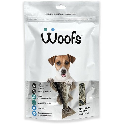 Рыбное лакомство Woofs для собак, сушеное, Джек-рассел-терьер, 100 г