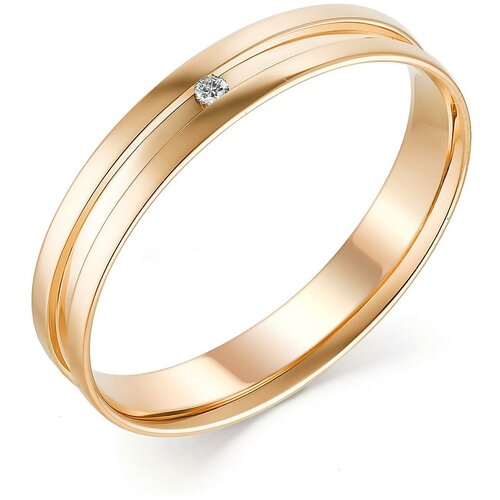 фото Алькор кольцо с 1 бриллиантом из красного золота 13422-100, размер 15.5