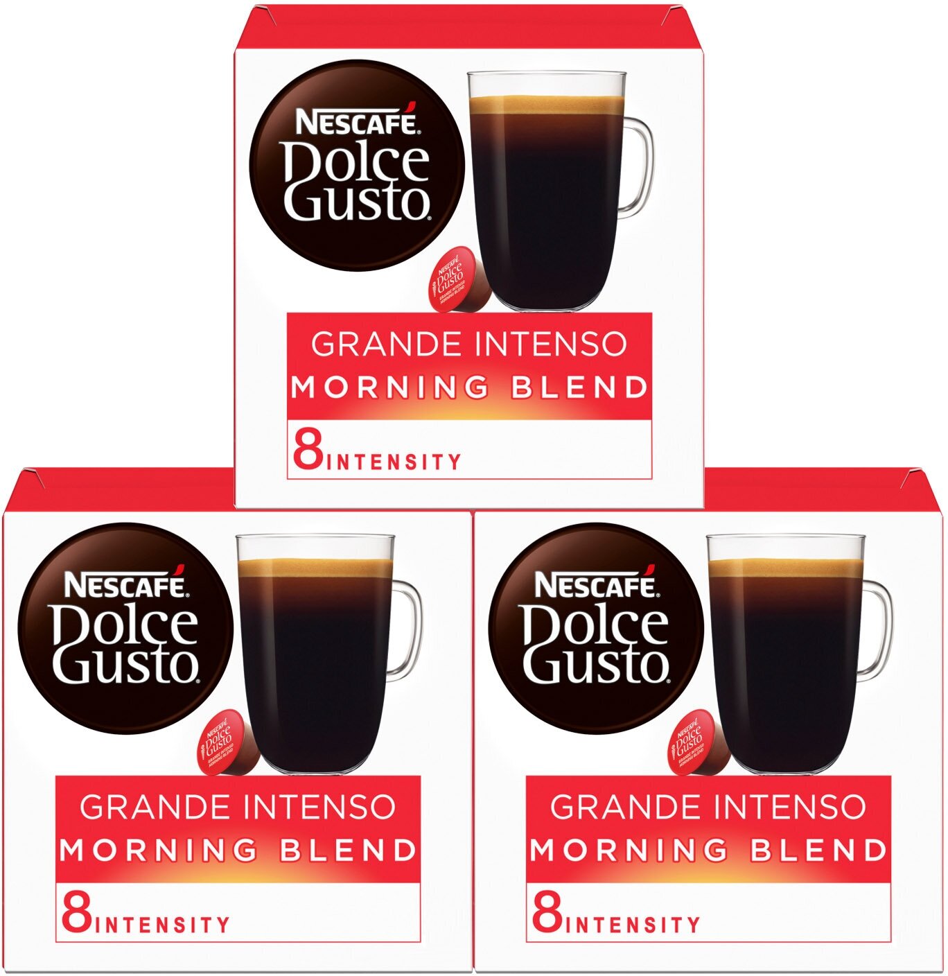 Кофе в капсулах Grande Intenso Morning Blend для Nescafe Dolce Gusto, 16 кап х 3 уп (48 капсусл) - фотография № 1