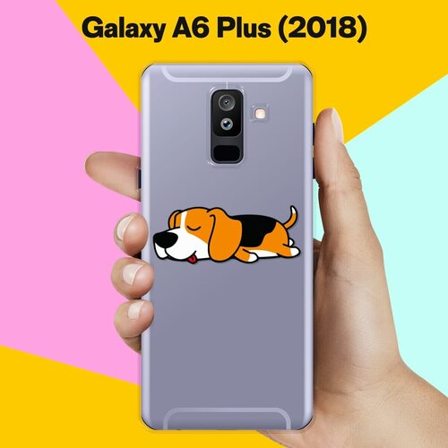 Силиконовый чехол на Samsung Galaxy A6 Plus (2018) Спящий бигль / для Самсунг Галакси А6 Плюс силиконовый чехол на samsung galaxy a6 plus 2018 синий сердца для самсунг галакси а6 плюс