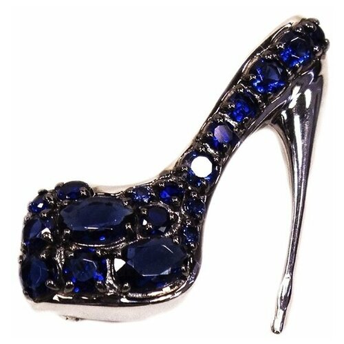 Брошь Bestgold, серебро, 925 проба, родирование, фианит