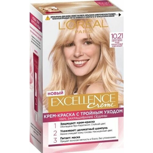 LOREAL EXCELLENCE Краска для волос Excellence 10.21 Светло-светло русый перламутровый осветляющий