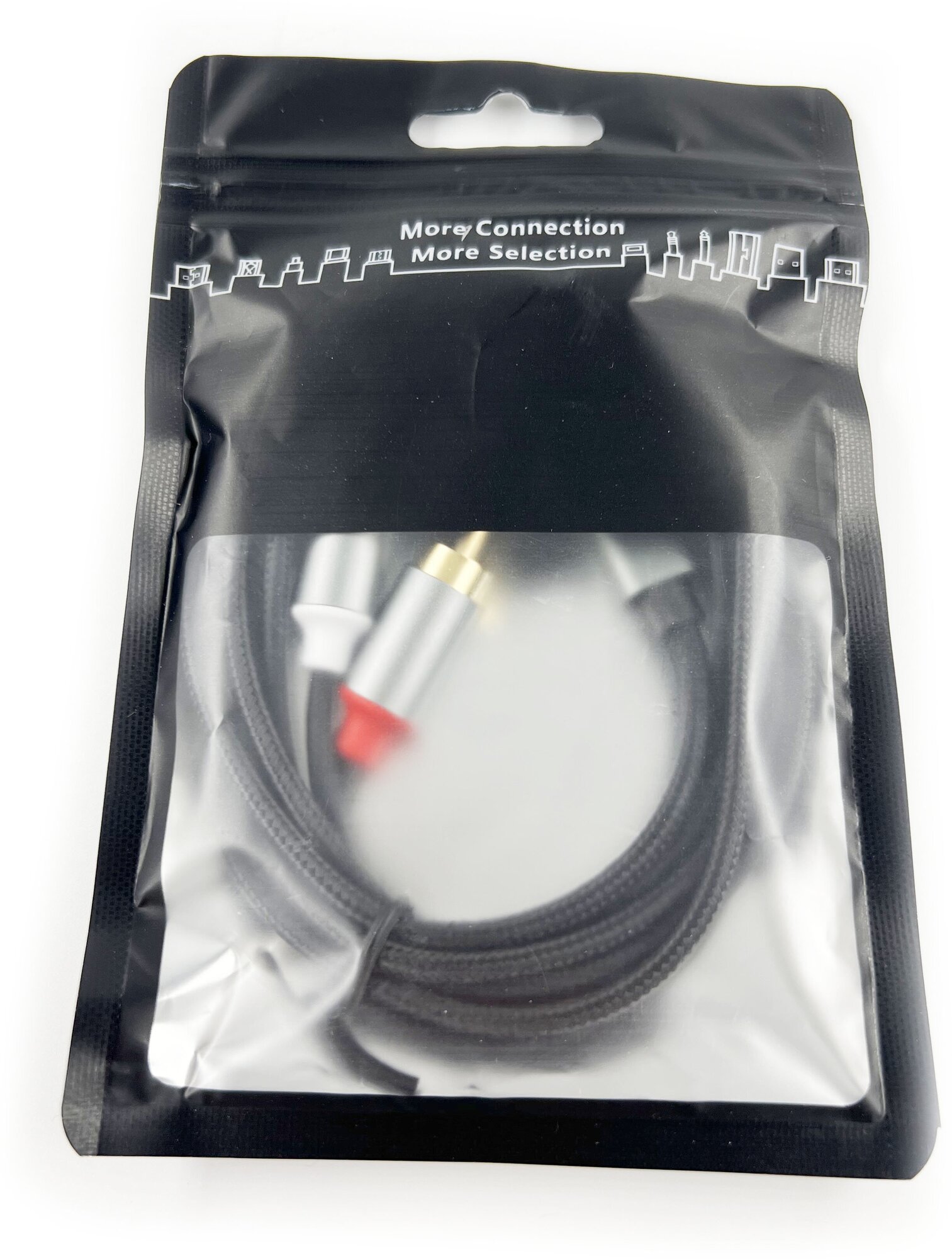 Кабель PREMIER Type-C - 2RCA, USB Type-C, RCA, 1м, тканевая оплётка, позолоченный, чёрный — фото 1